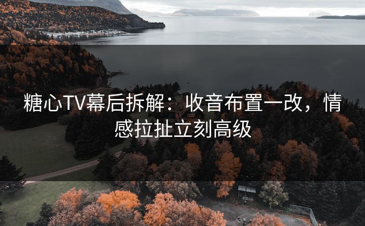 糖心TV幕后拆解：收音布置一改，情感拉扯立刻高级