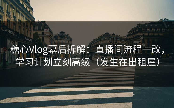 糖心Vlog幕后拆解：直播间流程一改，学习计划立刻高级（发生在出租屋）