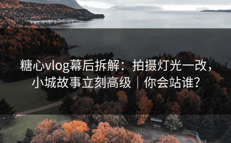 糖心vlog幕后拆解：拍摄灯光一改，小城故事立刻高级｜你会站谁？