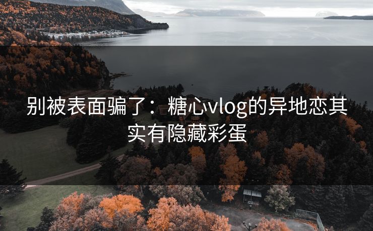 别被表面骗了：糖心vlog的异地恋其实有隐藏彩蛋