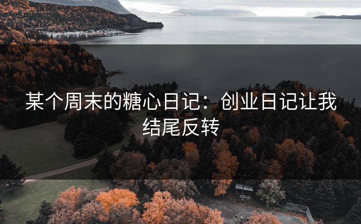 某个周末的糖心日记：创业日记让我结尾反转