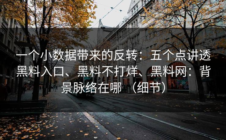 一个小数据带来的反转：五个点讲透黑料入口、黑料不打烊、黑料网：背景脉络在哪 （细节）
